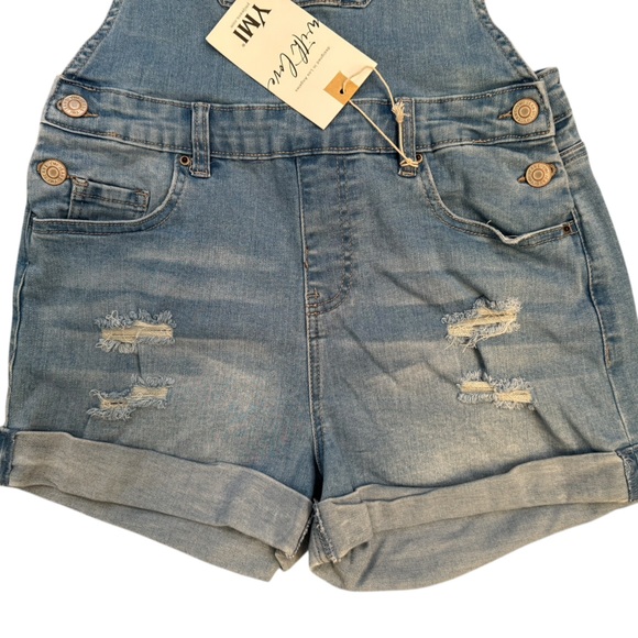 YMI Blue Denim Shorts Overalls sz 26 NEW - Picture 4 of 10